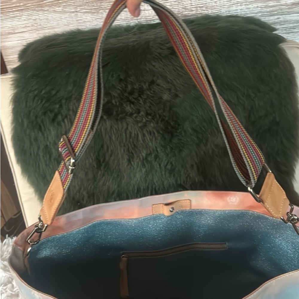 Consuela Multicolor Tote Bag with Tan Handles - Picture 3 of 8